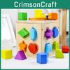 Kids Wooden Geometric Matching Blocks 16 Hole Space Intelligence Box Toy