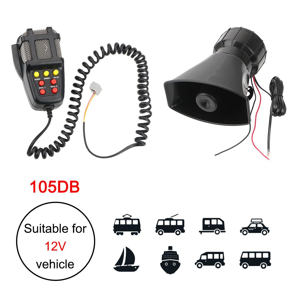 2023 12 В 100 Вт Полицейская сирена Воздушный звуковой сигнал Мегафон Тон Автомобильный звуковой сигнал Автомобильная сигнализация Громкий микрофон PA Система Аварийный усилитель