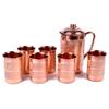 Brown Color Copper Jug - 2000 Ml and 6 Glass Sets (400 Ml Each)