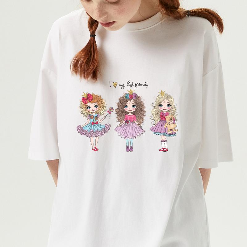 Наклейки «Лучшие друзья» для девочек, футболка с термопрессом, аппликация на джинсы в полоску, модный аксессуар «сделай сам», наклейка с утюгом на переводах