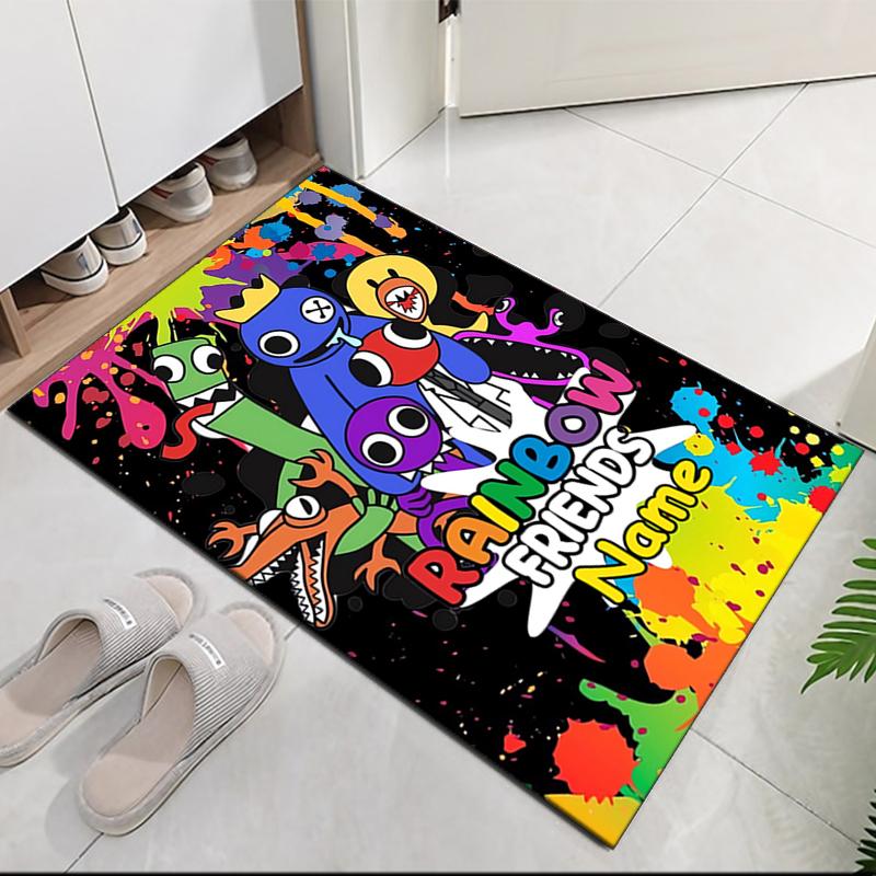 Custom Name Rainbow Friends Printed Carpet, for Office Chair Living Room Bedroom Kitchen Room Decor Gifts.
