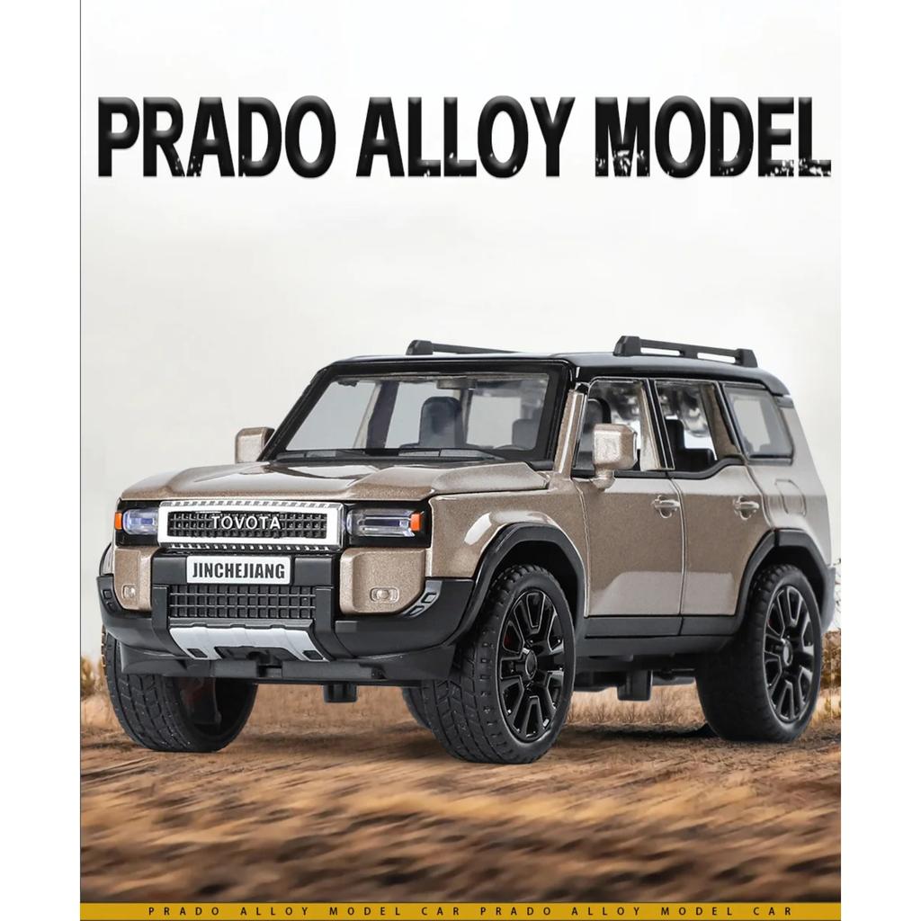 1/32 Toyota 2024 PRADO Land Cruiser Модель автомобиля из сплава Литой металл Внедорожники Модель автомобиля Звук и свет Детская игрушка Подарок