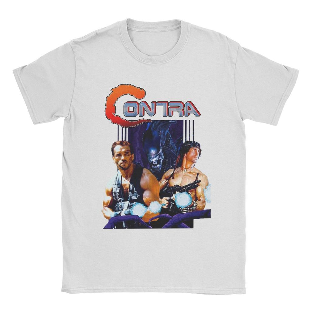 Мужская футболка Contra Movie Игра Одежда из чистого хлопка Новинка Футболка с коротким рукавом и круглым вырезом Футболка с принтом
