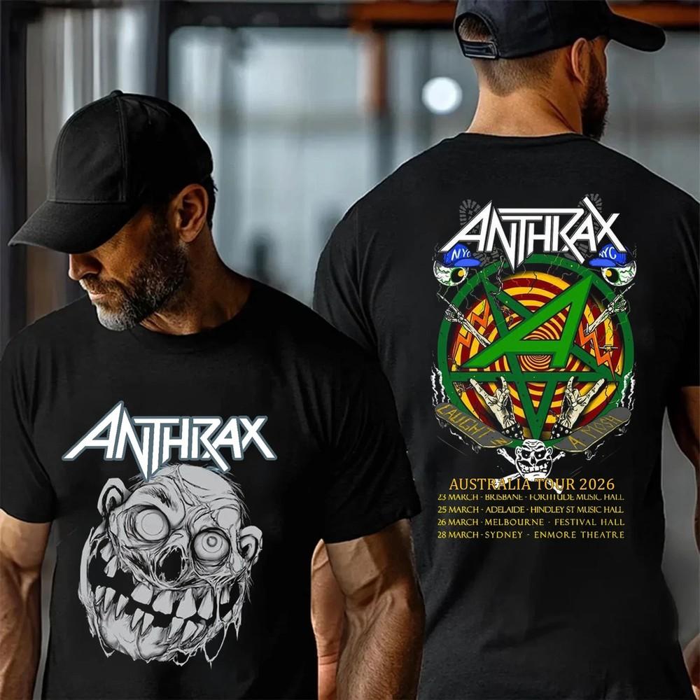 Двусторонняя футболка Anthrax Band Tour Australia 2026 Унисекс