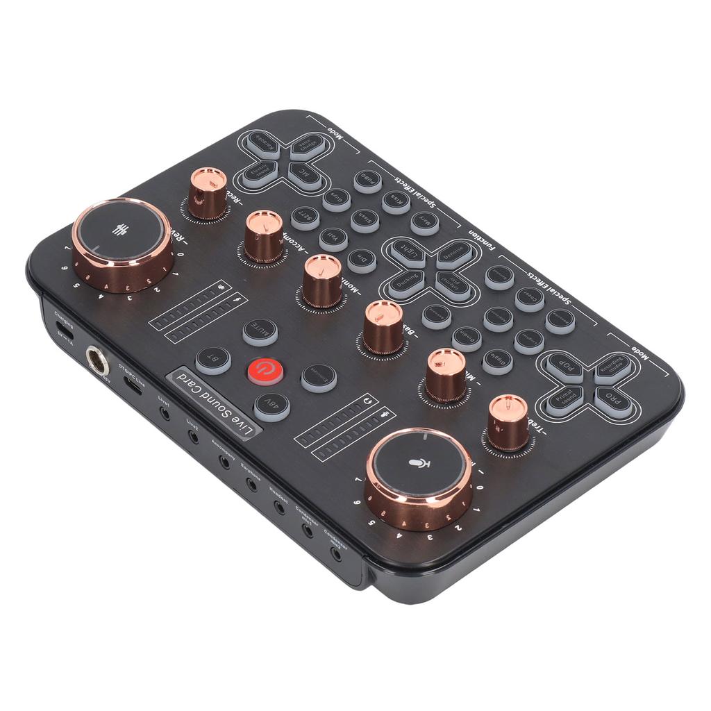 Живая звуковая карта Voice Changer Soundboard Bluetooth Audio Mixer для записи гитары и игр