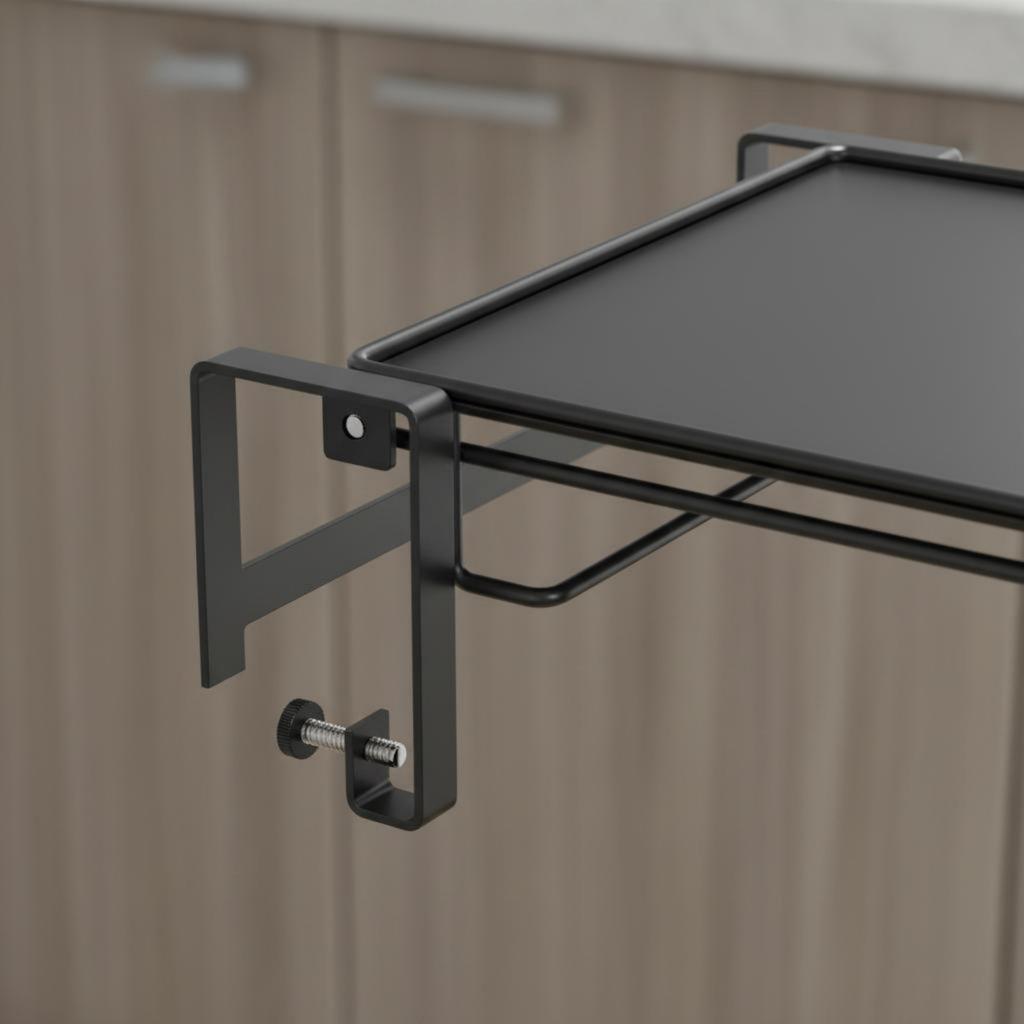 Foldable Cabinet Door Shelf Versatile Hanging Countertop Extender over the Door Storage Rack Adjustable for Bathroom, RV