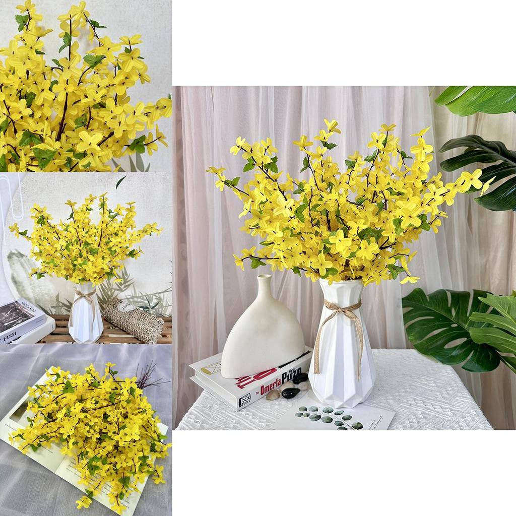 Winter Jasmine Fake Flower Bridal Arrangement With Durable Plastic Material For Wedding Venue And Photography Props