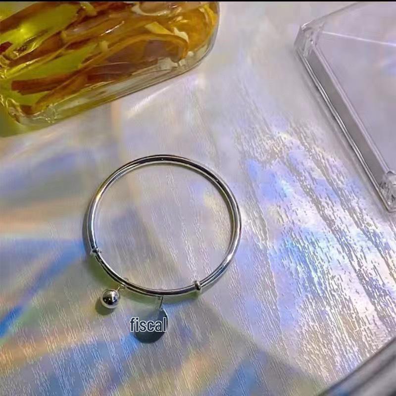 Silver Double Ring Blessing Bracelet: Sleek Ins Style, Niche Design, High-End Women's Accessory