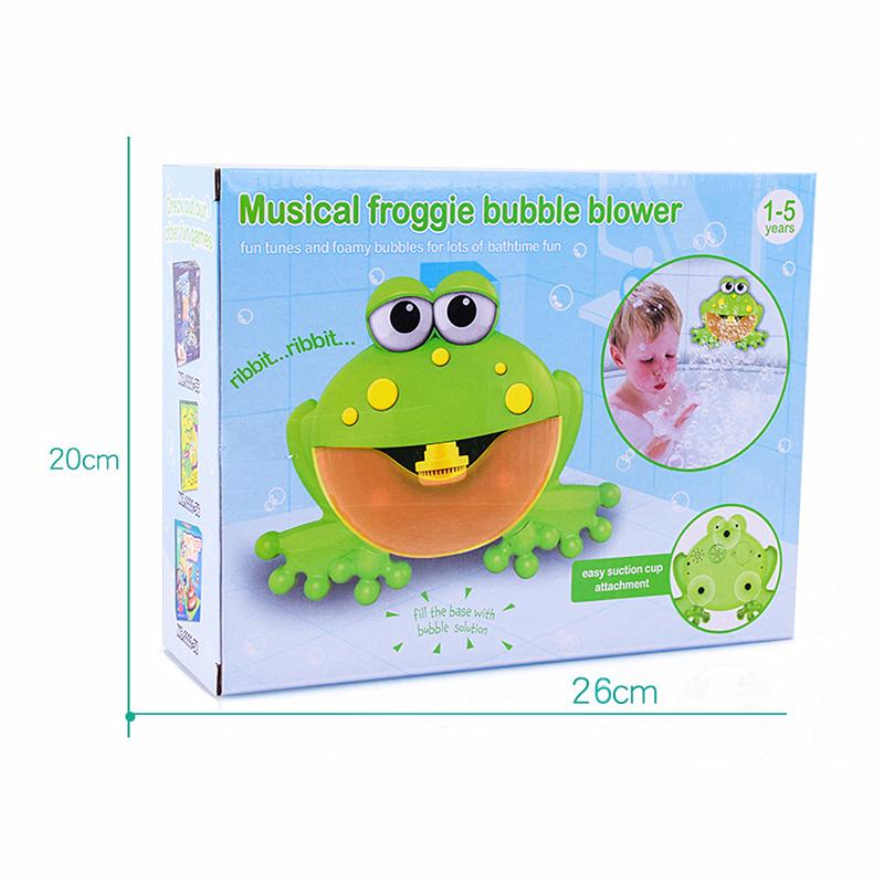 Automatic Bubble Machine Frog Shape Bubble Maker Baby Music Bath Toy