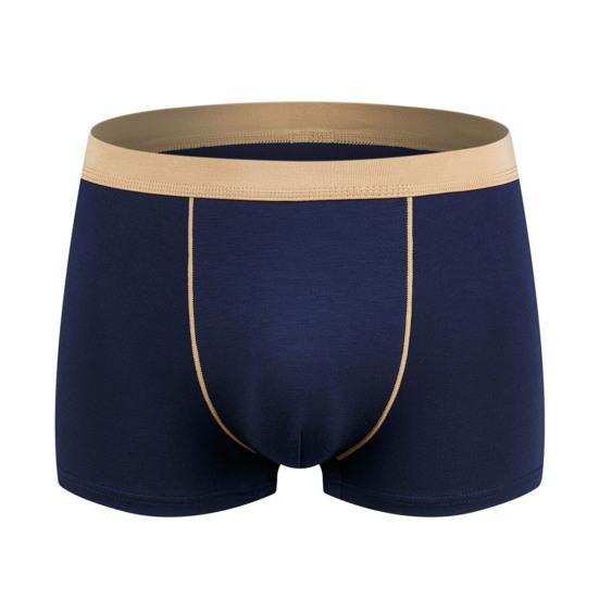 Men Boxer Underwear Mid-rise Breathable Smooth Wiring Perfect Fit Shorts Panties Patchwork