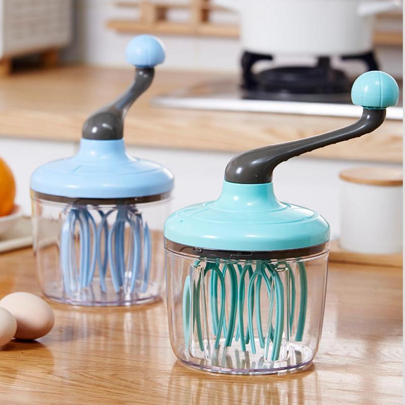 Manual Egg Cream Whisk Hand Mixer Semi Automatic Multipurpose Stainless Steel Portable Kitchen Tool for Baking Mixing Drinks