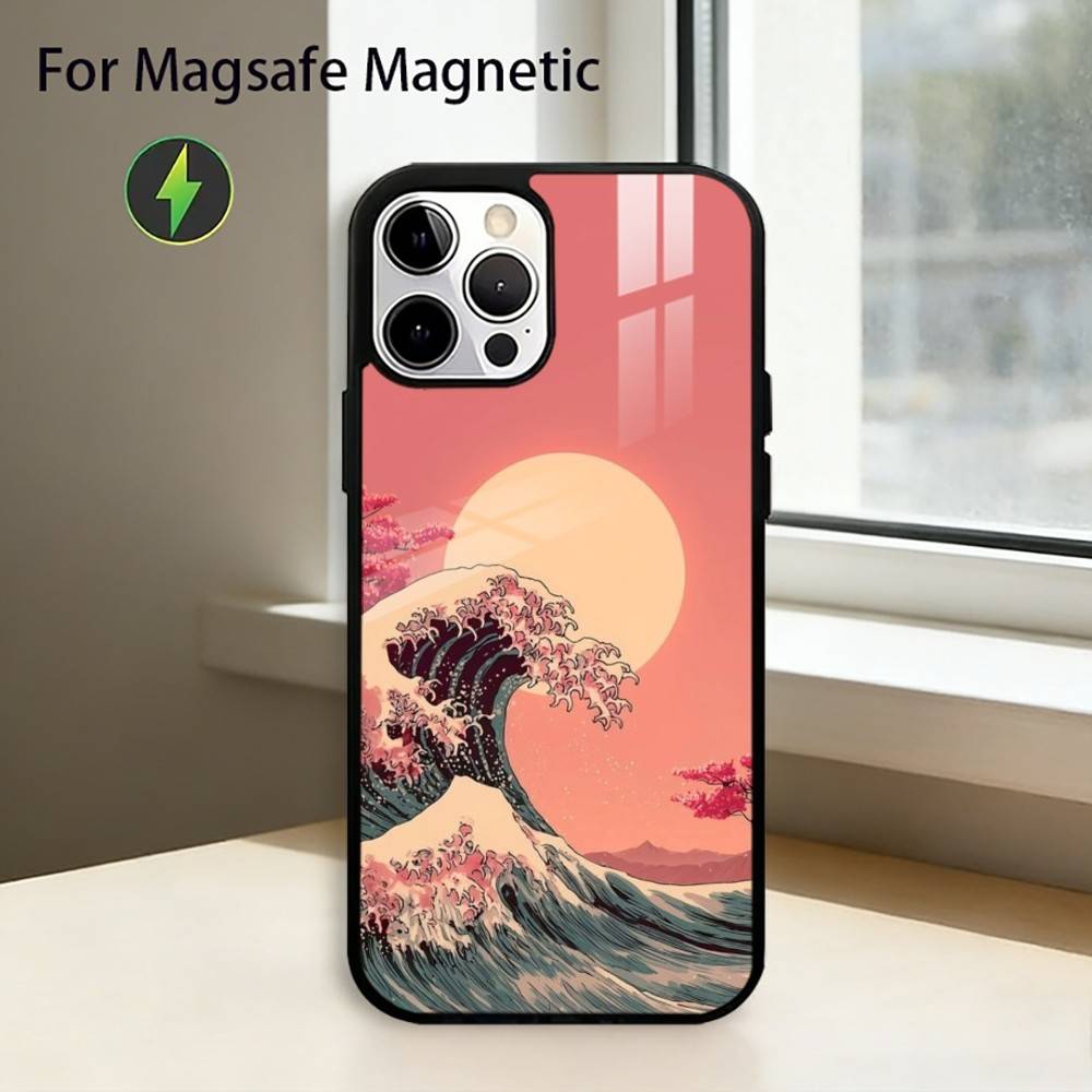 The Great Wave Off K-Kanagawa Phone Case For iPhone17,16,15,14,13,12,11 Plus,Pro Magnetic with Magsafe Wireless Charging
