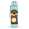 1PC Floral Brown Otter 750ml Color Plastic Sports Water Bottle Leakproof Flip Straw Lid Suitable for Sports Office Home Use