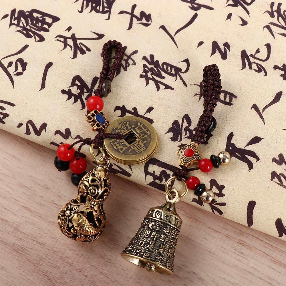 Auspicious Gourd Fengshui Brass KeyChains Jewelry Findings Keychain Components Car Keyring