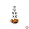 Fashion 925 Silver Charm Skeleton Bead Halloween Easter Pendant Safety Chain Fit Original Fashion Bracelet DIY Women Dangle Gift