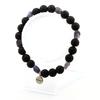 Cordierite Iolite Bracelet from Madagascar + 8 Mm Lava Beads