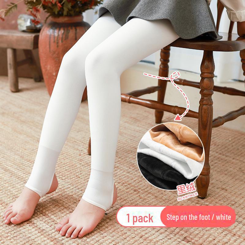 Колготки из плотного бархата для девочек: Белые леггинсы для танцев осень/зима