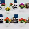 Bonsai Rose Artificial Potted Plant For Office Desk And Gift For Lovers Flower