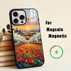 Чехол для телефона с картиной Ван Гога и Моне для iPhone 17, 16, 15, 14, 13, 12, 11 Plus, Pro, Магнитный, Для Magsafe Беспроводной Зарядки