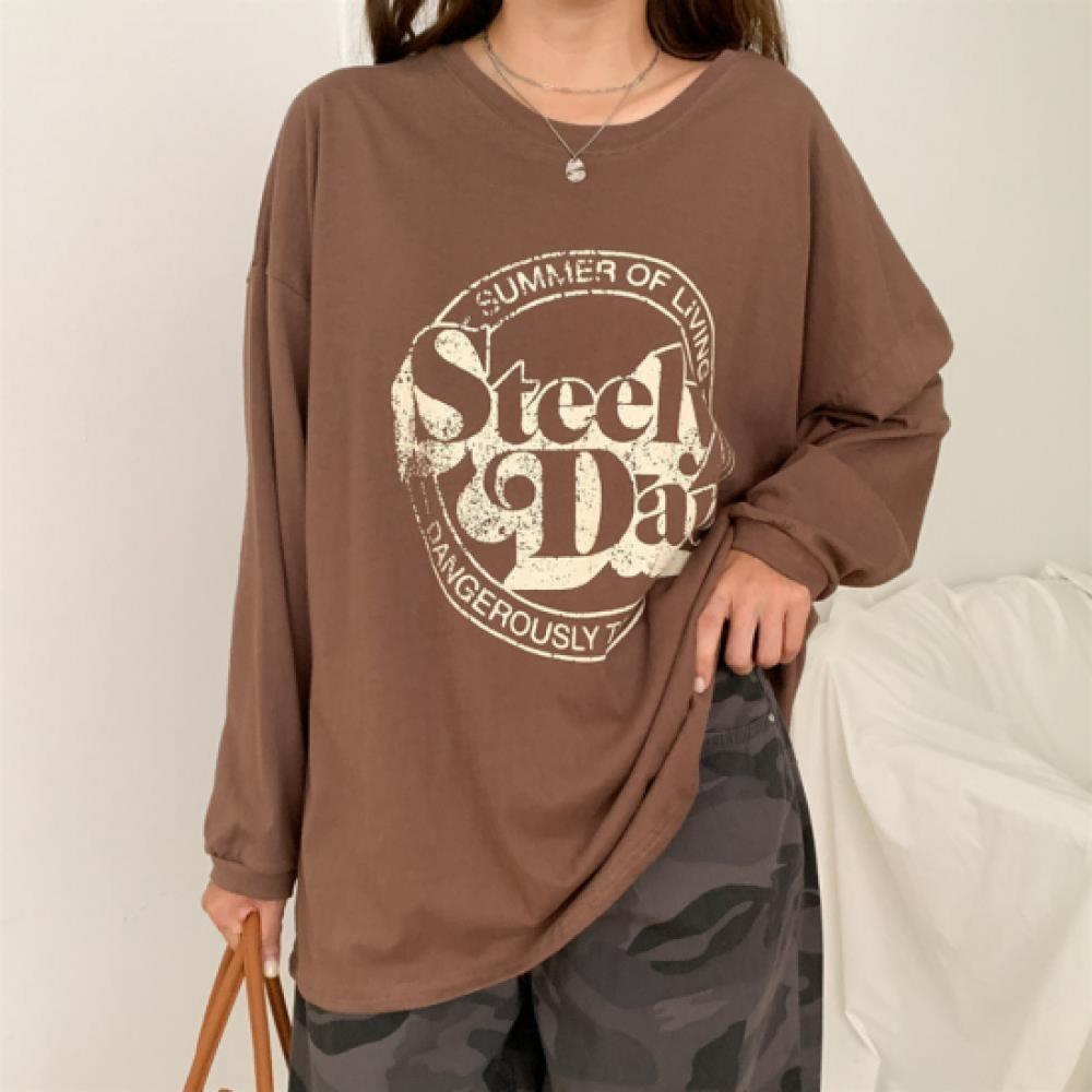 New Arrivals OpeN RuN WomeN Loose FiT LoNg Sleeve T shirT sTreeT FashioN RouNd N