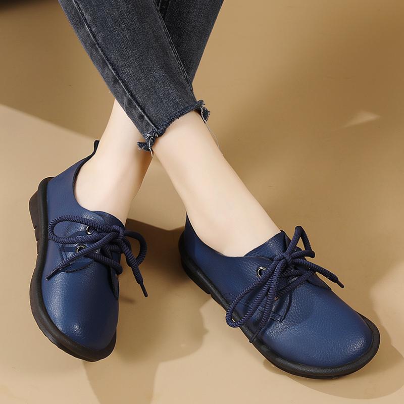 Женские топсайдеры, кожаные удобные туфли на плоской подошве для вождения, повседневные прогулочные туфли больших размеров, минималистичная обувь для беременных, женские демисезонные полуботинки