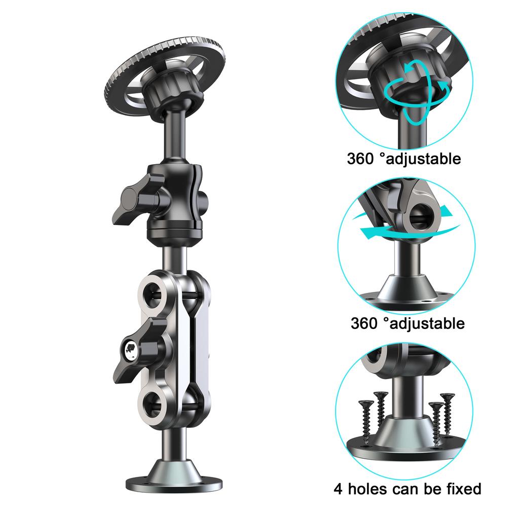 X038 Car Truck Boat Dashboard Heavy Duty Metal Magnetic Phone Holder 360 Degree Adjustable Bracket