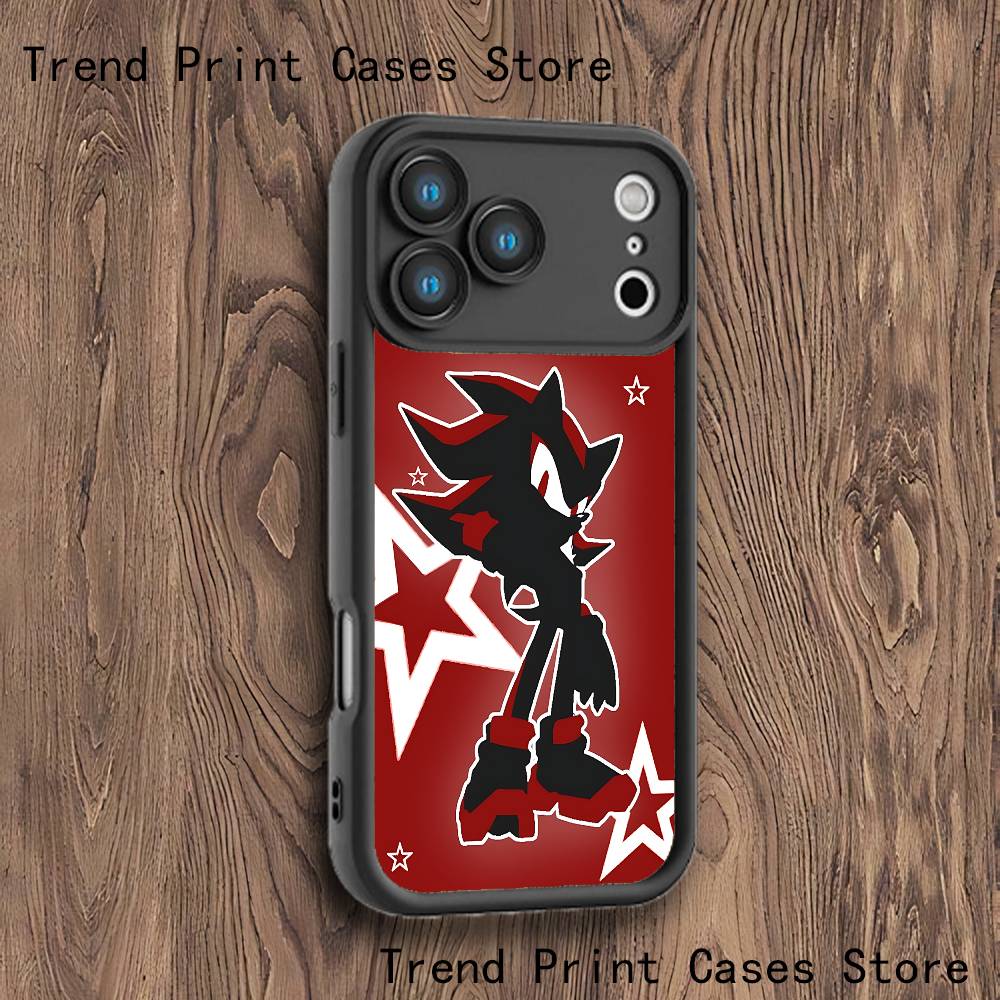 S-ShadowS H-HedgehogS Phone Case For iPhone 17,16,15,14,13,12,11,Pro,Max,Plus,X,XS,SE4,E,Mini Black Thickened border Case