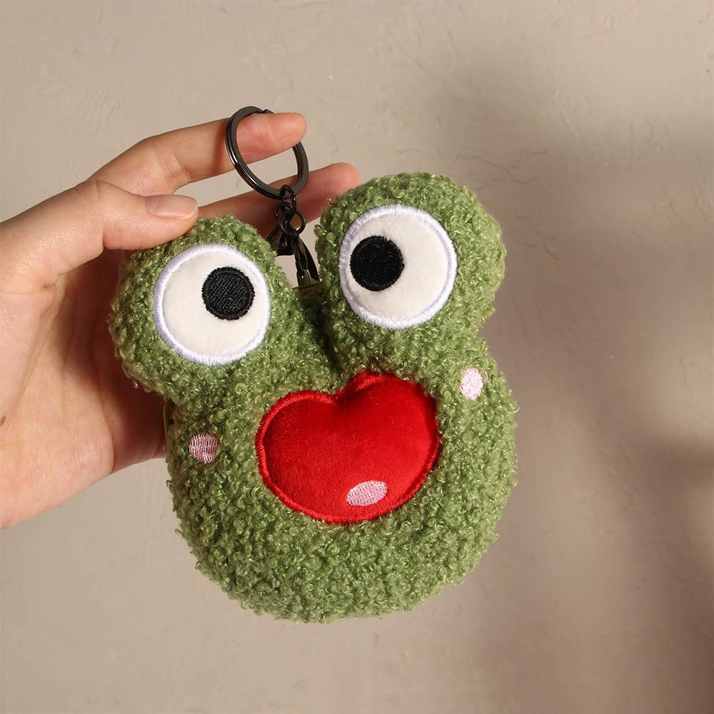 Украшение для школьного рюкзака Креативный брелок для ключей в виде лягушки Кошелек для монет Брелок для рюкзака Плюшевая игрушка Ключная пряжка