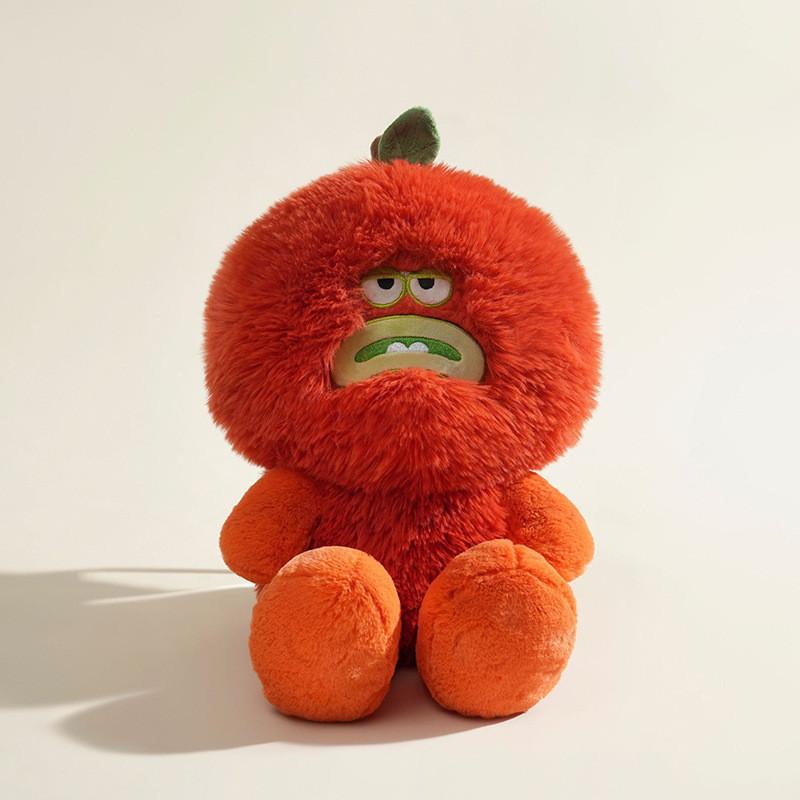 Plush Soft Monster Peach Fruit Toy With Pp Cotton For Bedroom Decor And Gifts