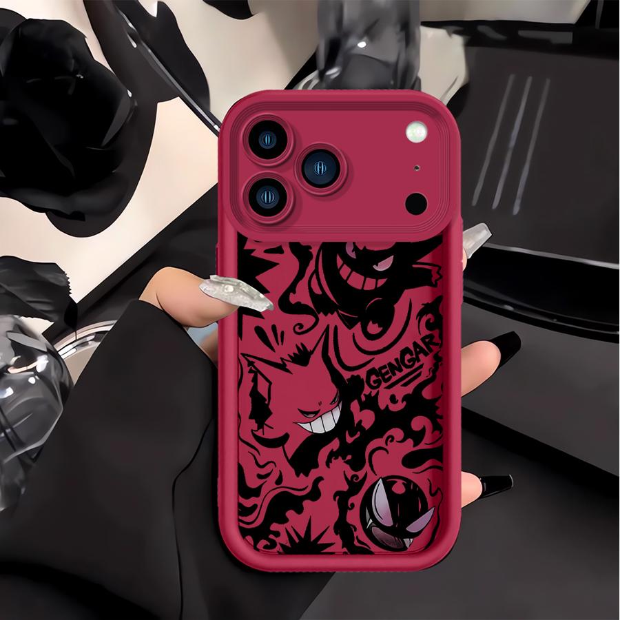 Funny Pokemon Gengar Phone Cover Case for Apple iPhone 17 Pro Max 16 XR 13 Mini 11 Air 16e 14 Plus 15 12 XS
