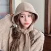 Thickened Knitted Cap Warm Ear Protection Cap Fashion Bomber Hat  for Women