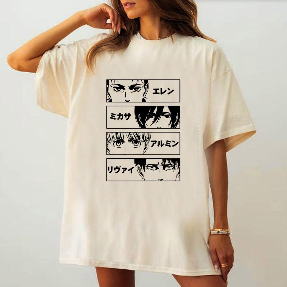 Attack on Titan tshirt Women streetwear Breathable 80s Grunge Comfortable aesthetic tshirt 80s harajuku korean clothes Women