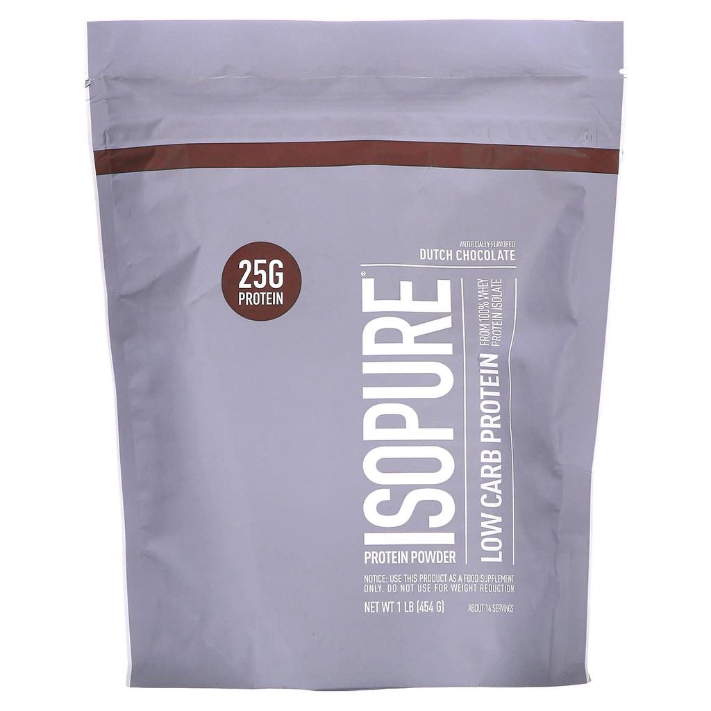 Isopure Low Carb Protein Powder, Dutch Chocolate, 1 Lb (454 G)