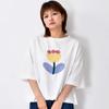 2025 Летняя хлопковая футболка женская с принтом и вышивкой асимметричная с коротким рукавом свободная