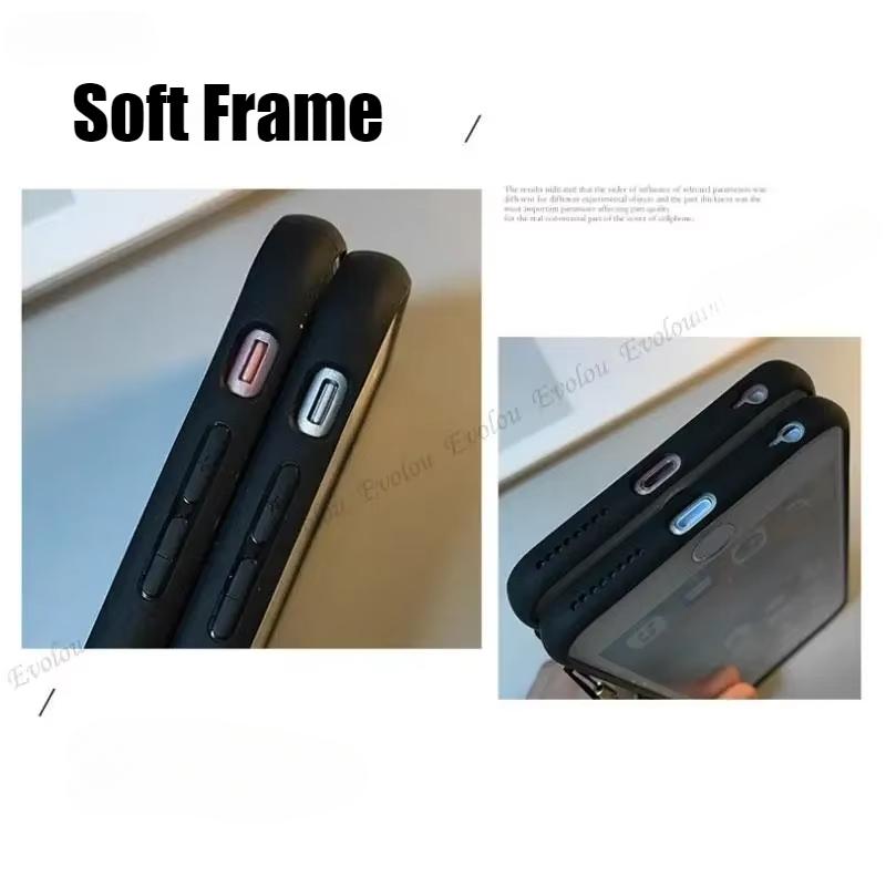 Простой чехол из закаленного стекла с изображением сердца для POCO F7 Ultra F7 Pro X7 M6 Pro X6 F6 X5 F5, противоударный жесткий чехол-шнурок