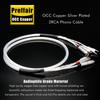 HiFi Phono Cable 2RCA to 2RCA Gold Plated RCA Plug with Ground Wire for LP Vinyl Record Player turntable Silver Foil Shielding
