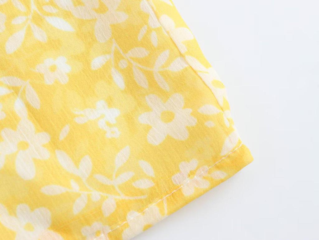 2025 Spring Women's European & American Style Floral Chiffon Long Sleeve Dress