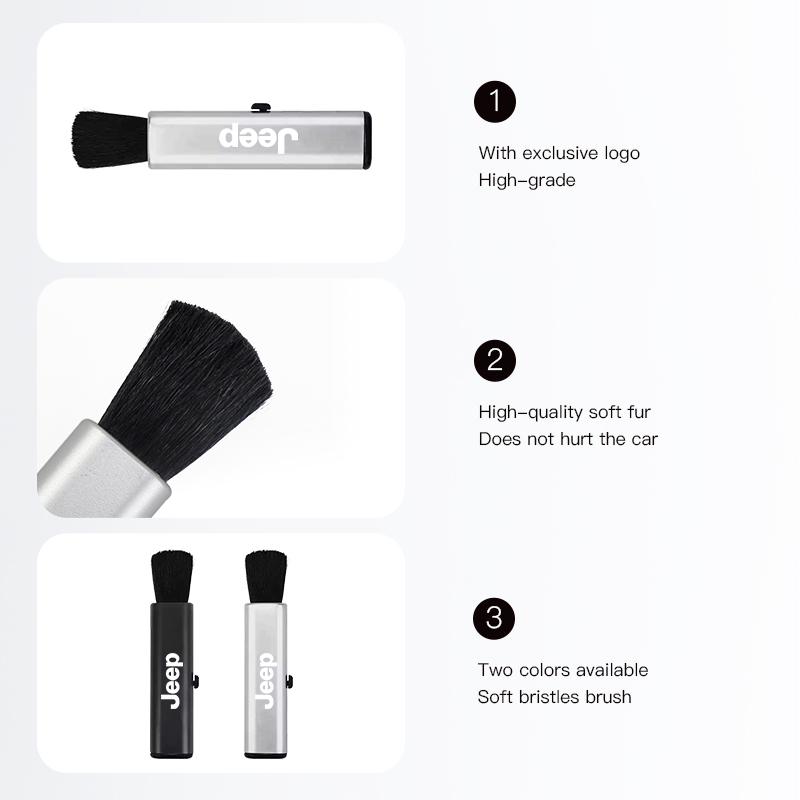 Car Interior Cleaning Brush Extendable Portable Fine Bristle Brush For Jeep Grand Cherokee Wrangler JK Gladiator Compass Renegad