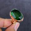 Natural Peridot Gemstone Handmade Copper Jewelry Ring Size 7 T5F37