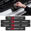 4Pc Car Door Plate Carbon Fiber Threshold Protector Sticker for Toledo Cordoba MK3 Leon FR 5 6 MII Altea 5F Ibiza Alhambra