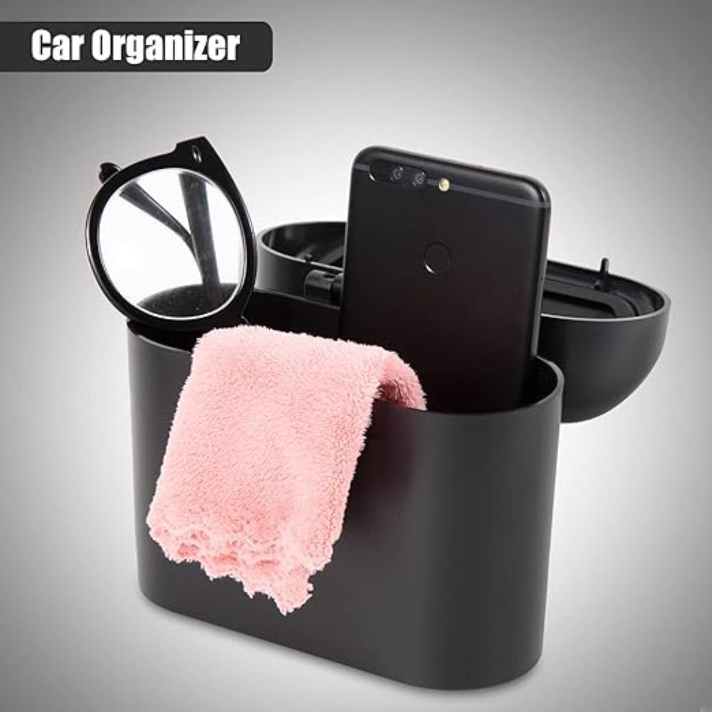 Car Trash Can ABS Mini Leak-proof Vehicle Pressing Type Garbage Can Auto Interior Accessories for Automobile Office Home Kitchen