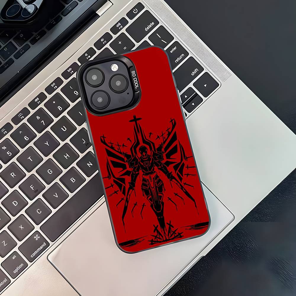 Чехол для телефона U-Ultrakill для iPhone 17,16,15,14,13,12,11,Pro,XS,Max,Plus,Mini,SE4,E Черный Матовый Ударопрочный Чехол