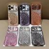 Peacock Plated Frame Glitter Stickers Rhinestone Lens Ring Case for iPhone 17 Pro Max Air 17 Pro 16 Pro 15 14 13 Protect Cover