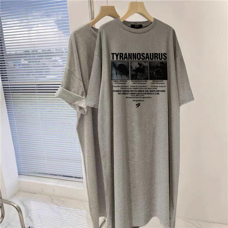 Новый летний топ для беременных, модный, из чистого хлопка, корейская версия, свободная футболка с короткими рукавами, юбка, платье средней и длинной длины