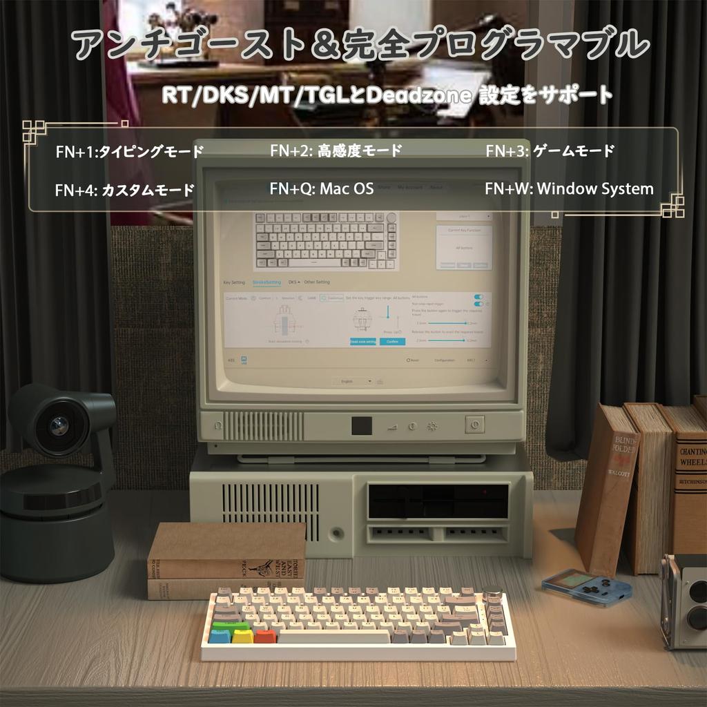 Игровая клавиатура ATTACK SHARK K85 с быстрым срабатыванием, магнитные переключатели, крепление на прокладке, с возможностью горячей замены, PBT кейкапы, TKL 82 клавиши с регулятором, витой кабель