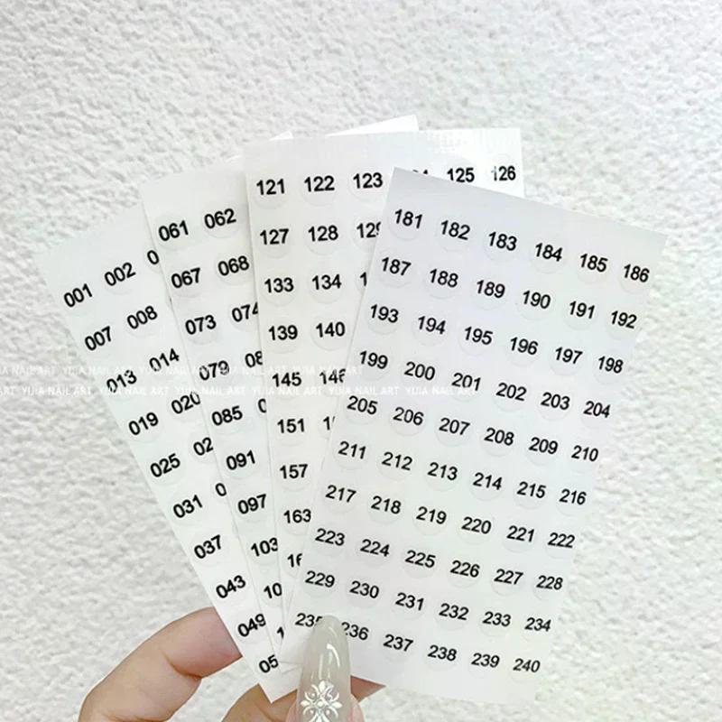 4 листа 1/4 листа Водонепроницаемые 1/4 Лазерные номерные наклейки для DIY поделок Самоклеящиеся Наклейки с номерами цветов лака для ногтей и помады