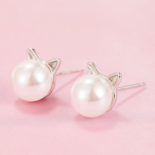 Модные серьги, стильные индивидуальные украшения, серебряные серьги с маленьким жемчугом и кошкой для женщин и девочек, летние серьги с цветком ромашки, Pendientes