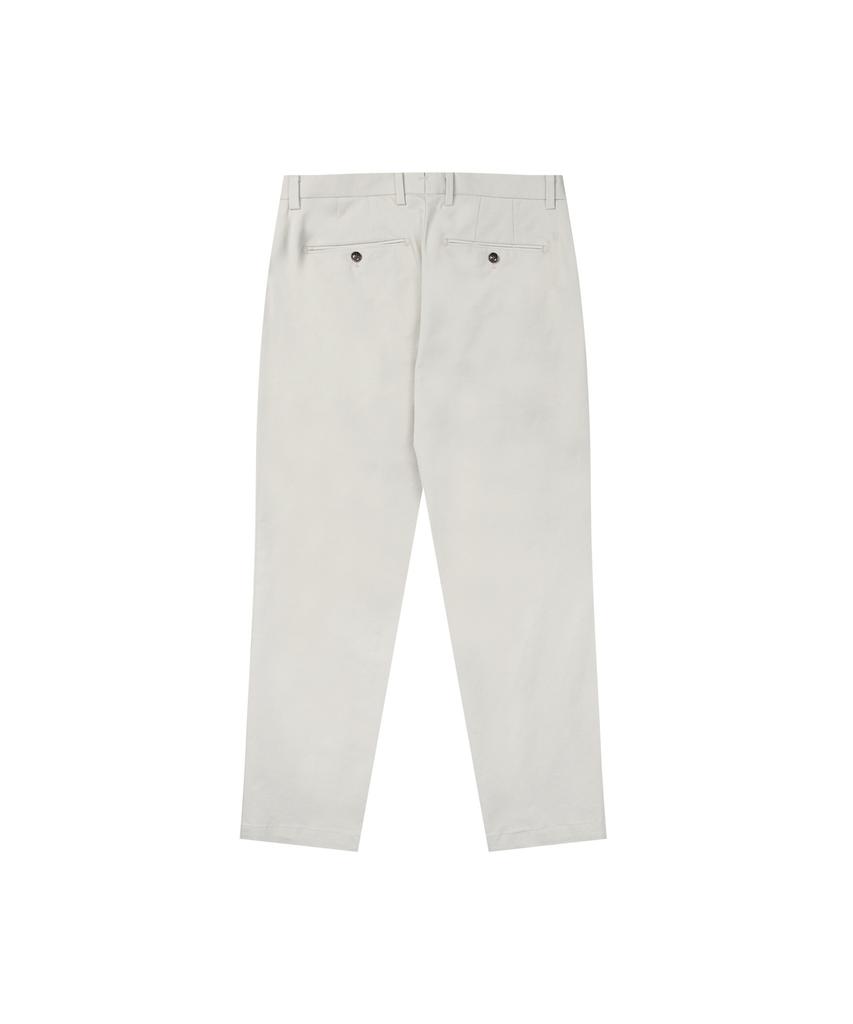 SOLEW Cotton Tapered Single-Pleat Pants_Sand Beige