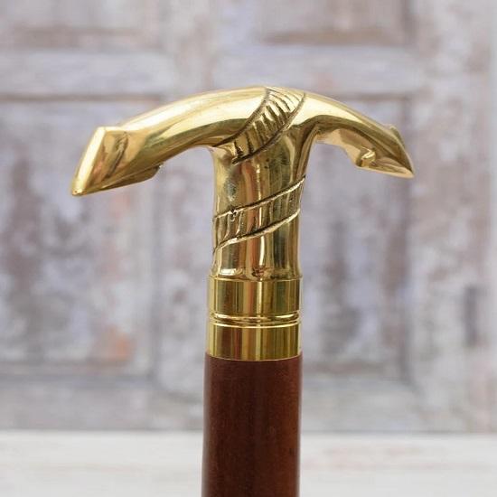 Brass Walking Stick  Anchor Cane  Gift for Grandfather Father Aluminium  Sailor Cane  Art Deco Style