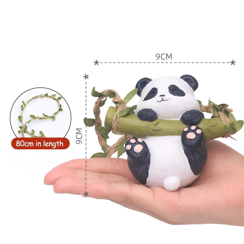 Swing Panda Statue, Hanging Animal Ornament, Swinging Kitten Puppy Koala Figurine for  Lawn Garden Courtyard Terrace Patio Tree